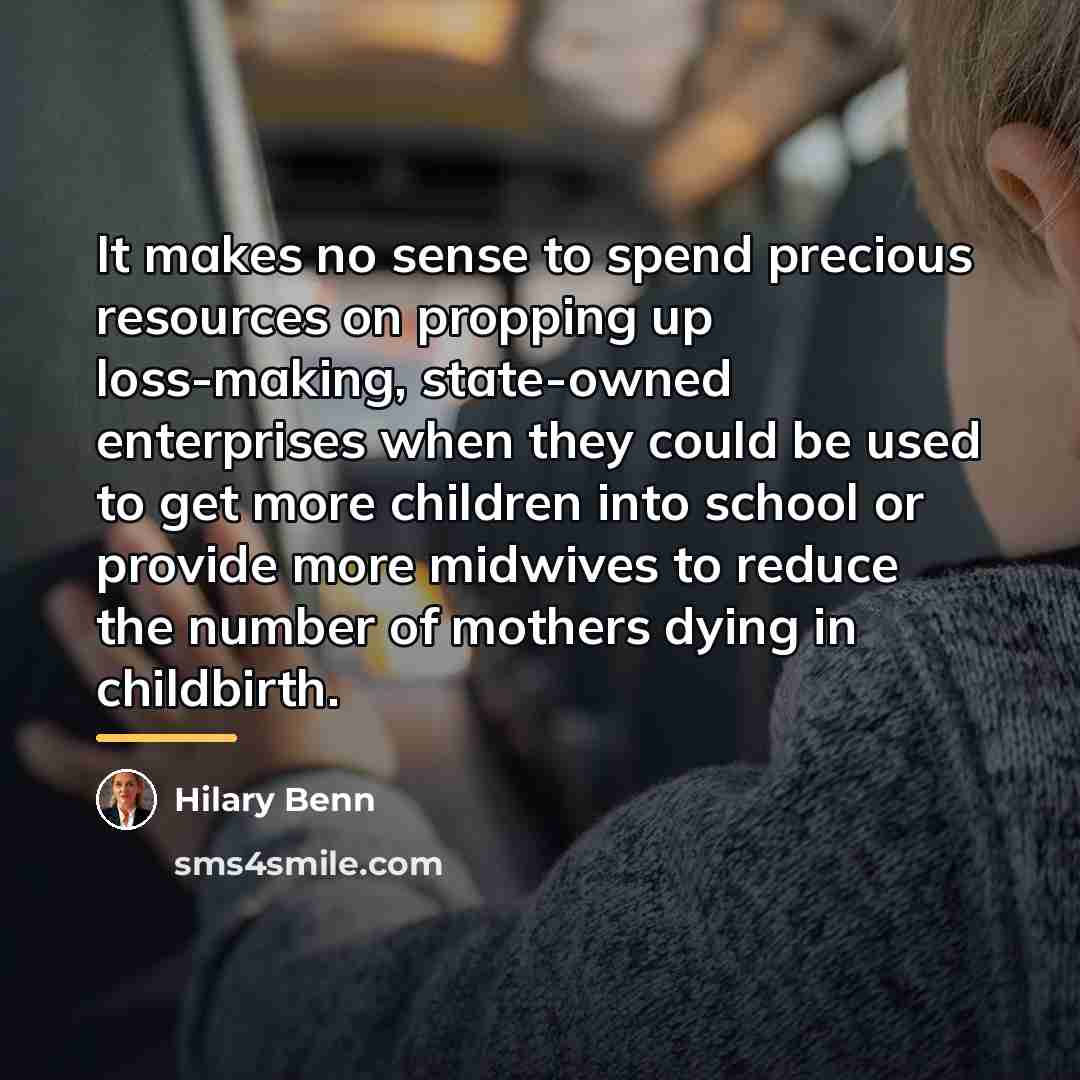 “It makes no sense to spend precious resources on propping…” quote by Hilary Benn
