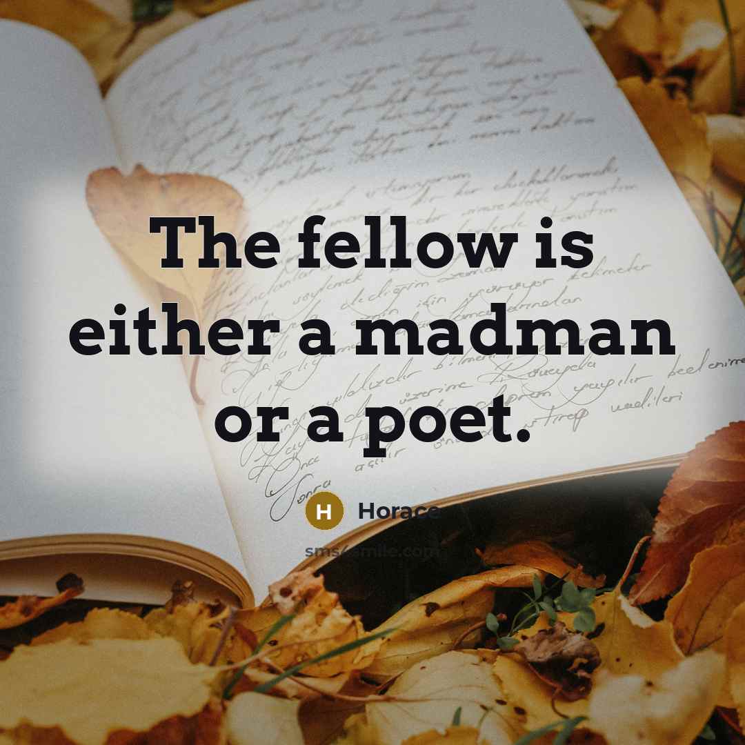 “The fellow is either a madman or a poet.…” quote by Horace