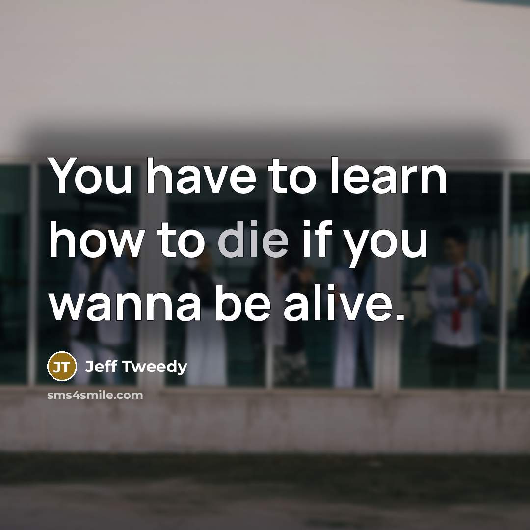 “You have to learn how to die if you wanna…” quote by Jeff Tweedy