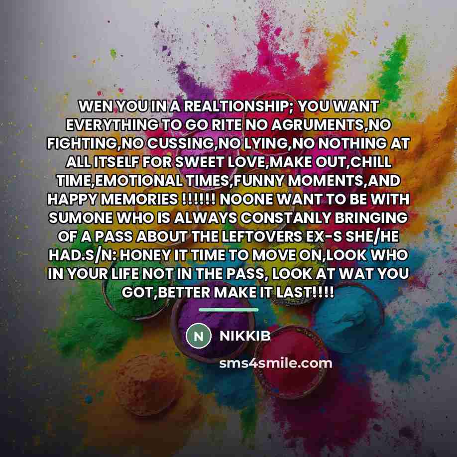 “WEN YOU IN A REALTIONSHIP; YOU WANT EVERYTHING TO GO…” quote by NIKKIB