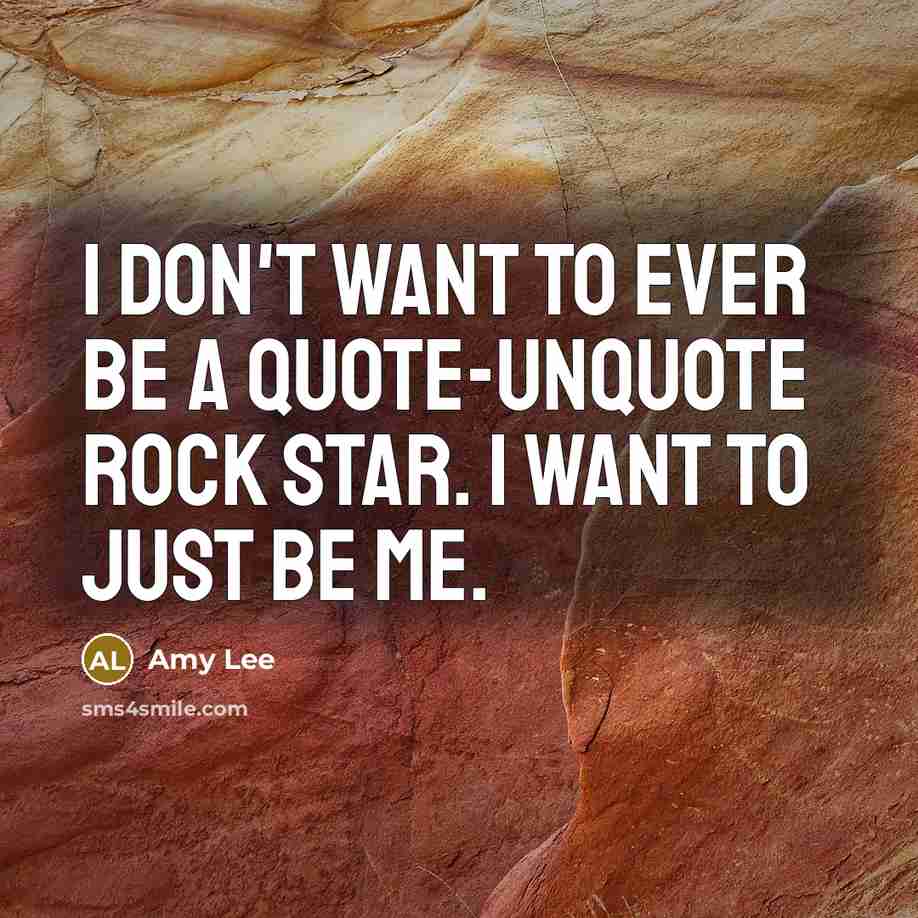 “I don't want to ever be a quote-unquote rock star.…” quote by Amy Lee