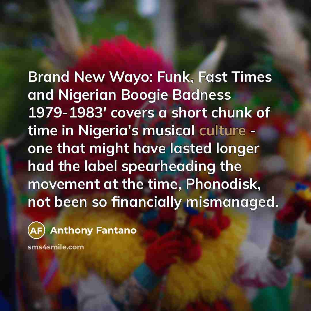 “Brand New Wayo: Funk, Fast Times and Nigerian Boogie Badness…” quote by Anthony Fantano
