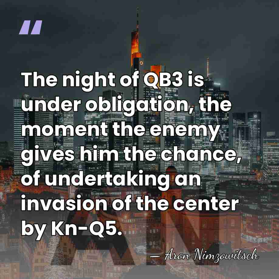 The night of QB3 is under obligation, the moment the enemy gives&hellip; - Aron Nimzowitsch