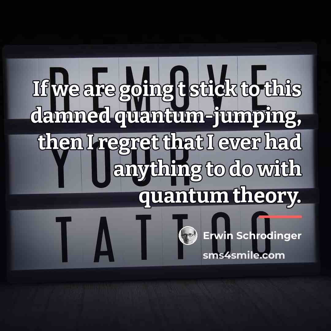 “If we are going t stick to this damned quantum-jumping,…” quote by Erwin Schrodinger
