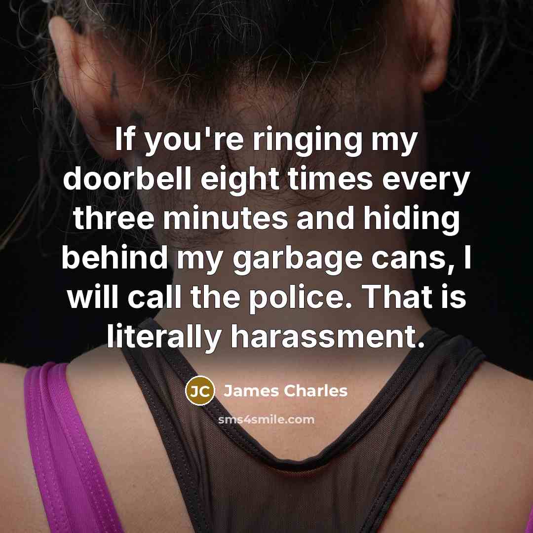“If you're ringing my doorbell eight times every three minutes…” quote by James Charles