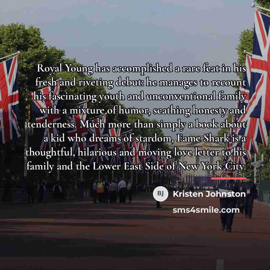 “Royal Young has accomplished a rare feat in his fresh…” quote by Kristen Johnston