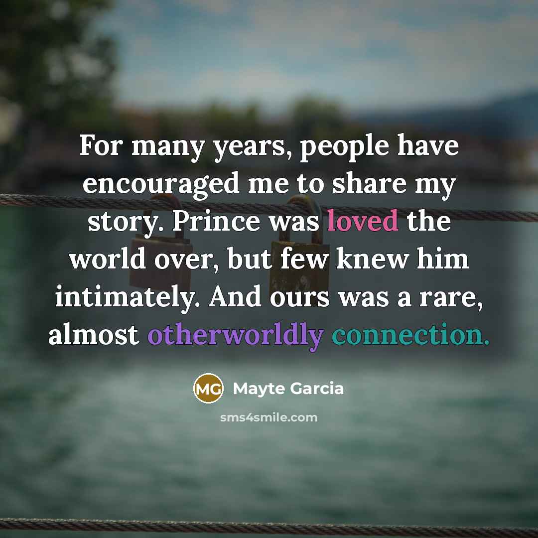 “For many years, people have encouraged me to share my…” quote by Mayte Garcia