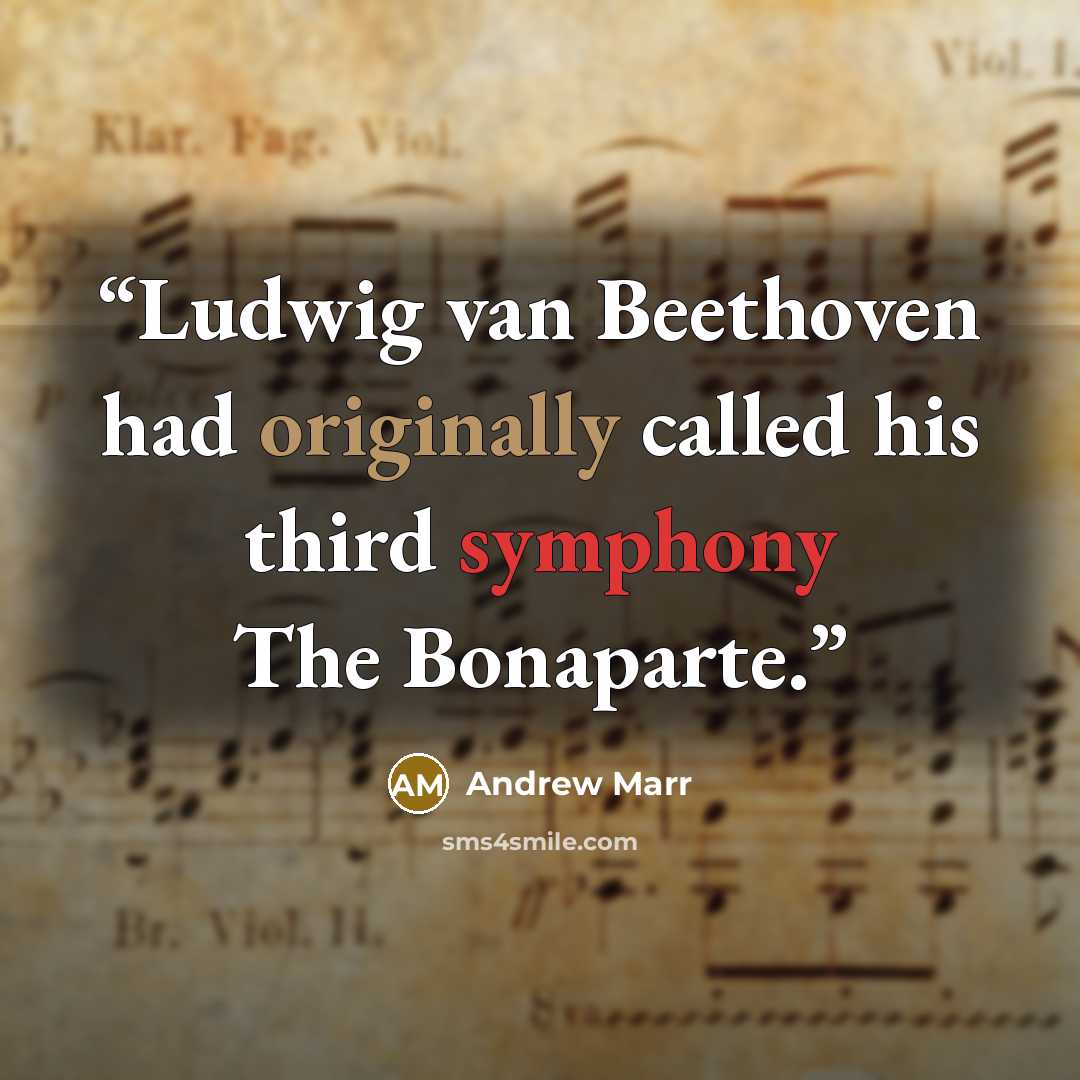 “Ludwig van Beethoven had originally called his third symphony The Bonaparte.” quote by Andrew Marr