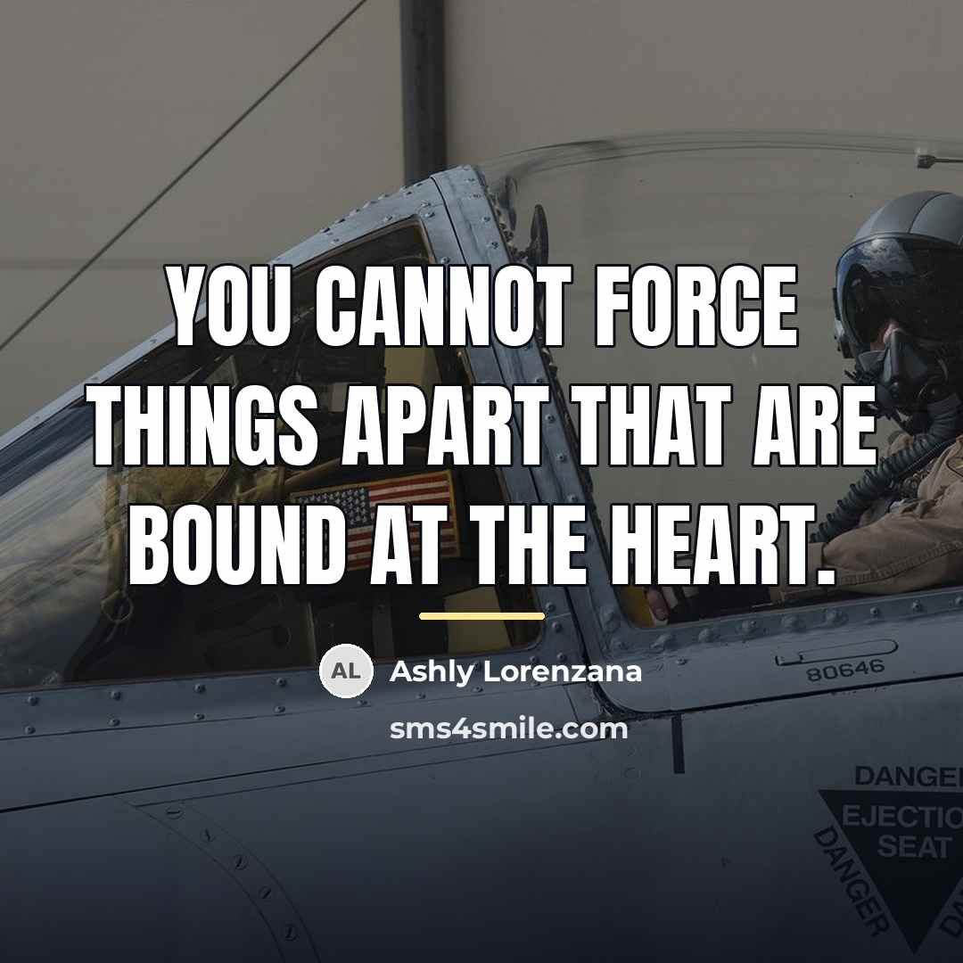 “You cannot force things apart that are bound at the…” quote by Ashly Lorenzana