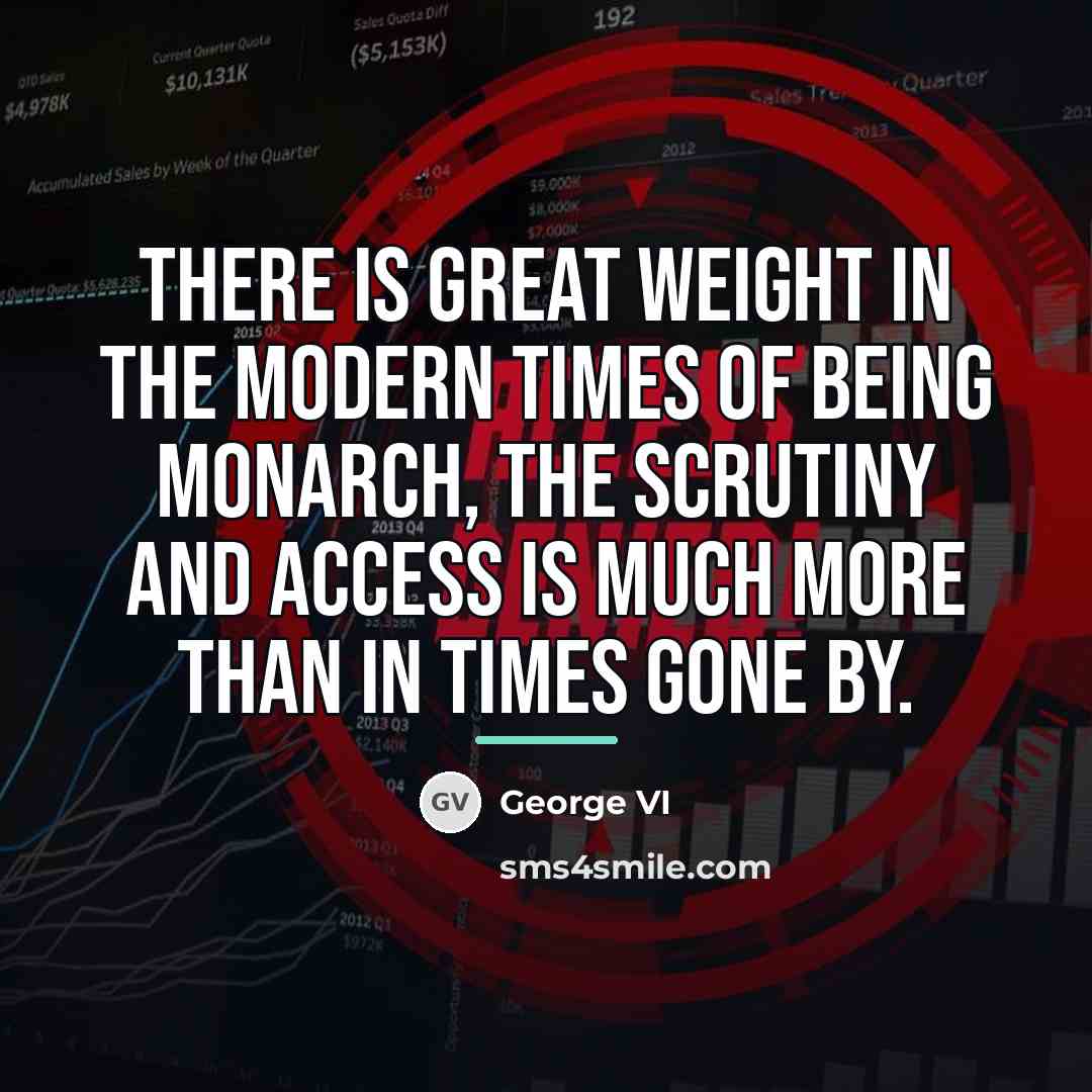 “There is great weight in the modern times of being…” quote by George VI