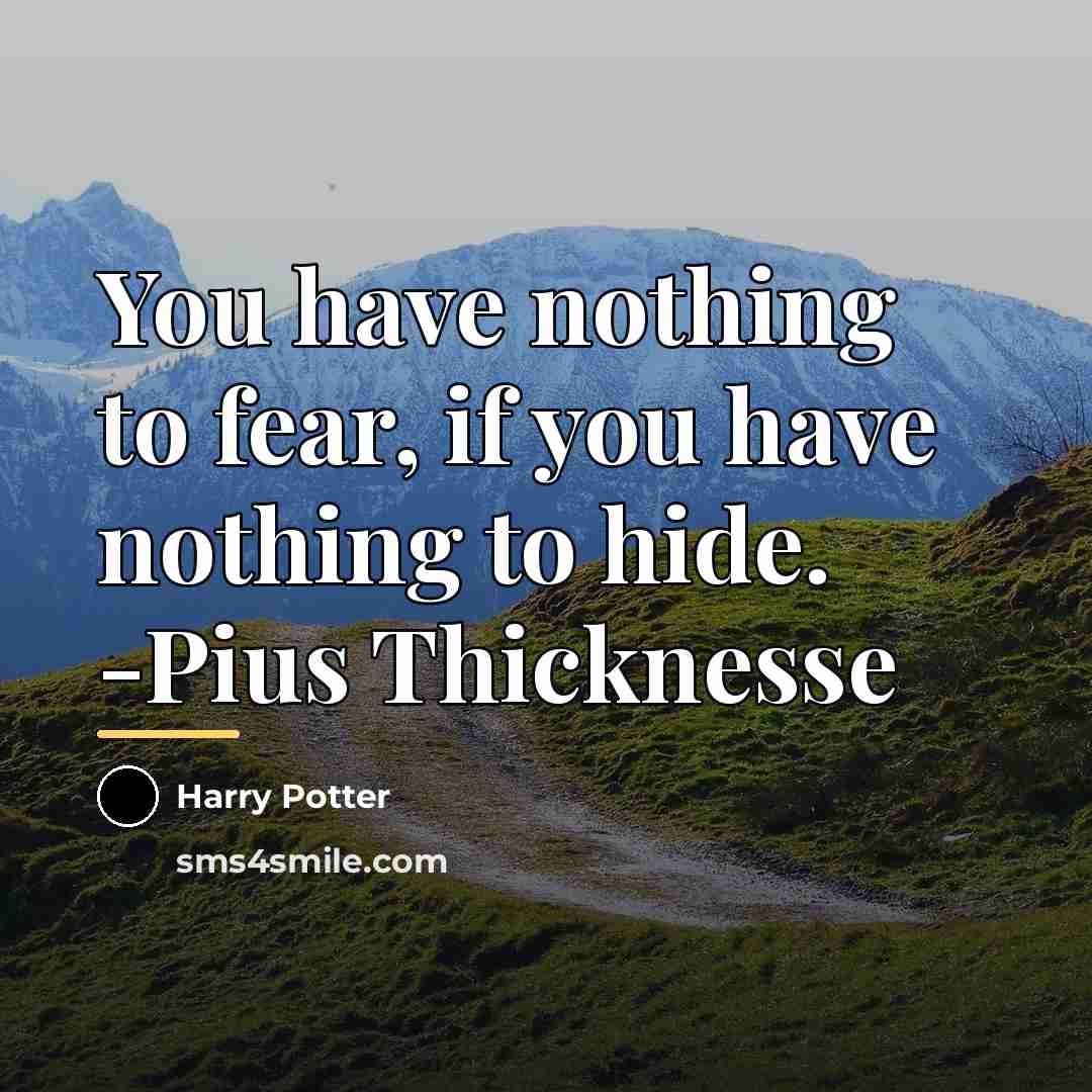 “You have nothing to fear, if you have nothing to…” quote by Harry Potter