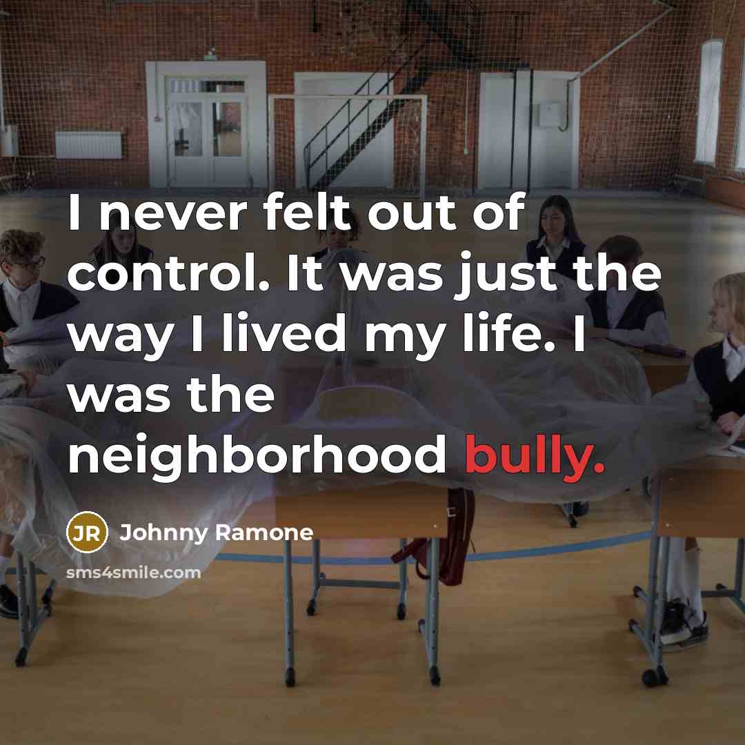 “I never felt out of control. It was just the…” quote by Johnny Ramone