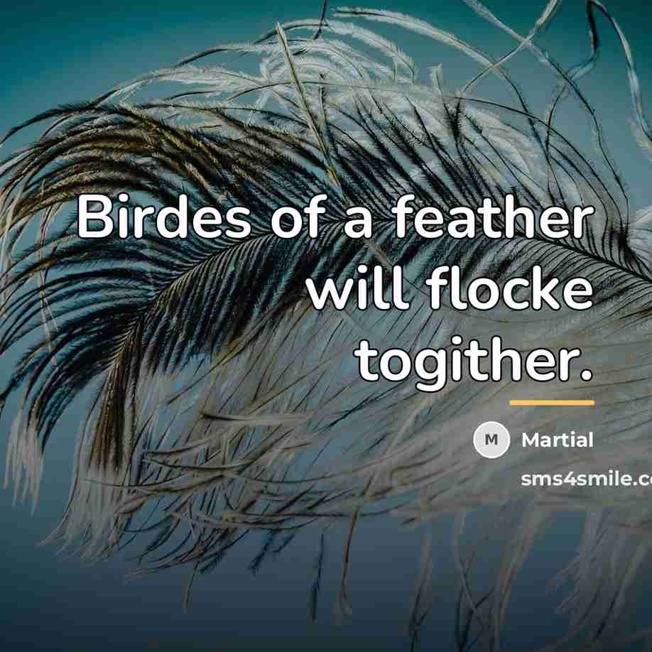 “Birdes of a feather will flocke togither.…” quote by Martial