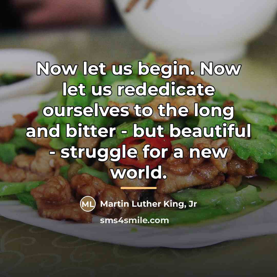 “Now let us begin. Now let us rededicate ourselves to…” quote by Martin Luther King, Jr