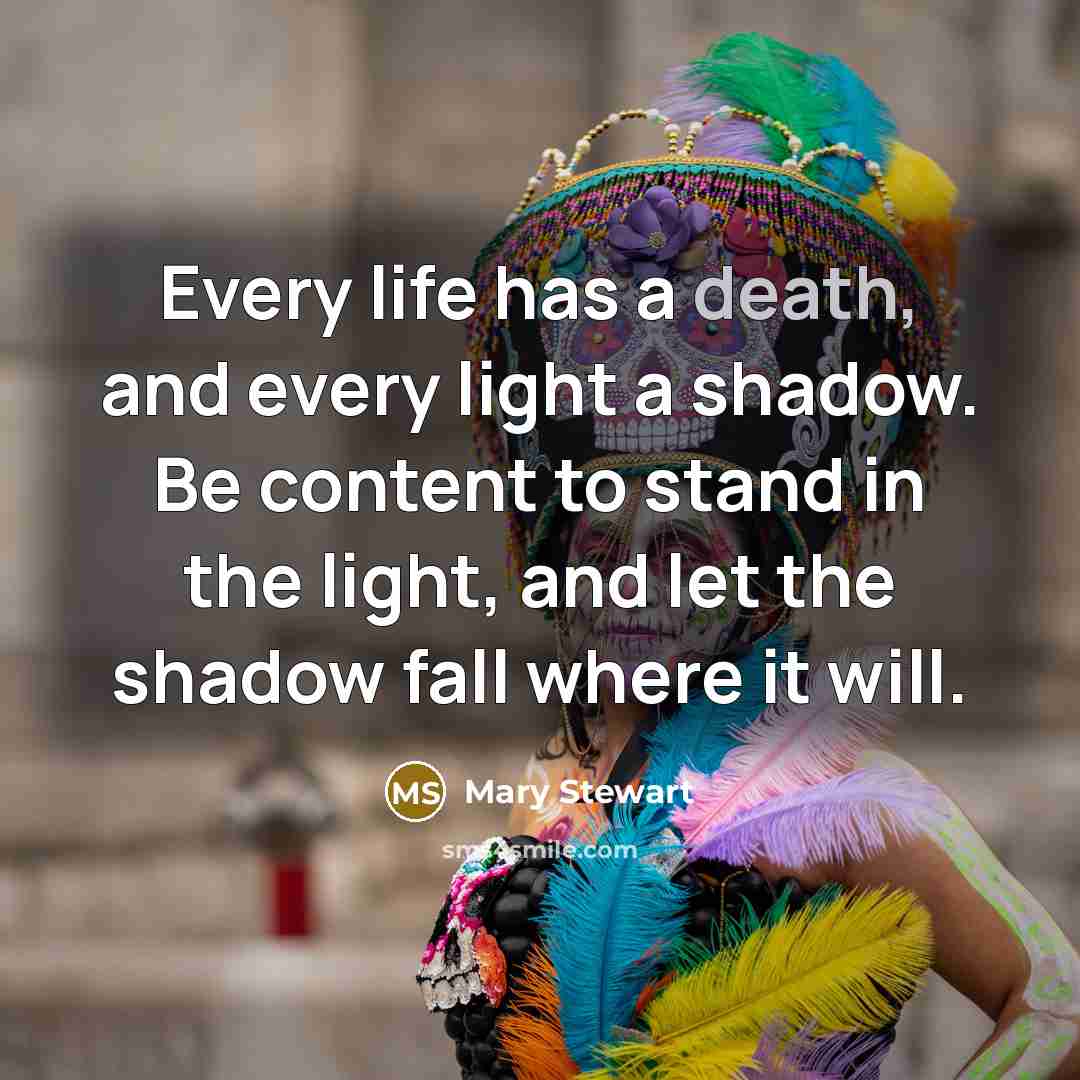 “Every life has a death, and every light a shadow.…” quote by Mary Stewart