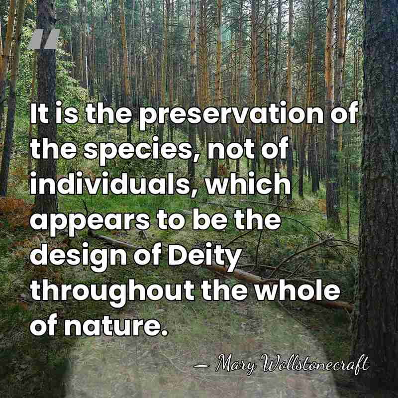 It is the preservation of the species, not of individuals, which appears&hellip; - Mary Wollstonecraft