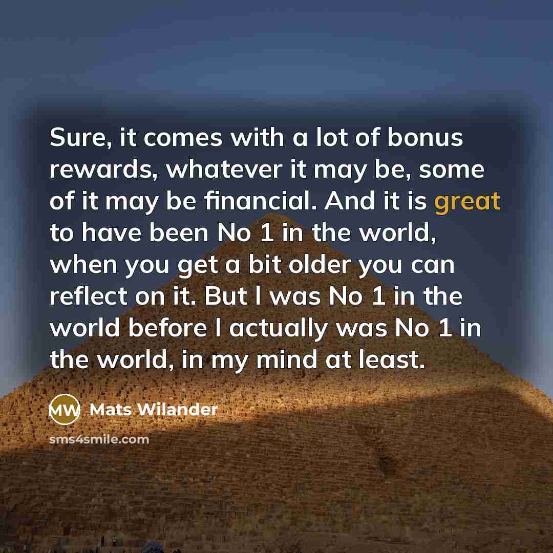 “Sure, it comes with a lot of bonus rewards, whatever…” quote by Mats Wilander