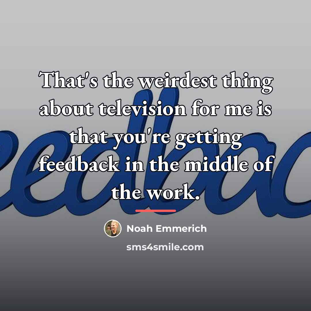 “That's the weirdest thing about television for me is that…” quote by Noah Emmerich