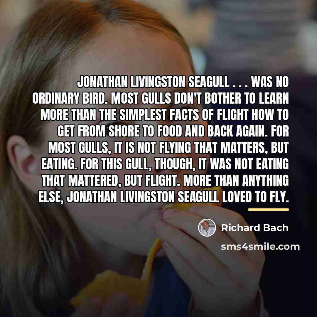 “Jonathan Livingston Seagull . . . was no ordinary bird.…” quote by Richard Bach