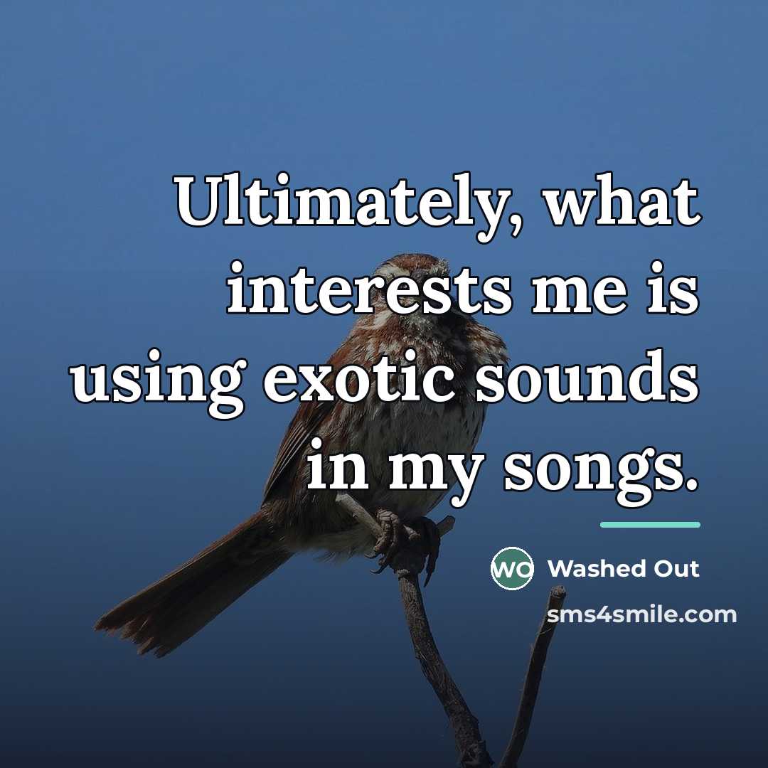 “Ultimately, what interests me is using exotic sounds in my…” quote by Washed Out