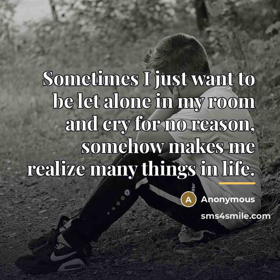 “Sometimes I just want to be let alone in my…” quote by Anonymous