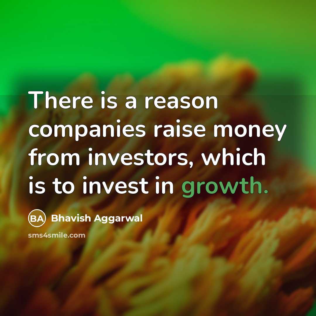 “There is a reason companies raise money from investors, which is to invest in growth.” quote by Bhavish Aggarwal