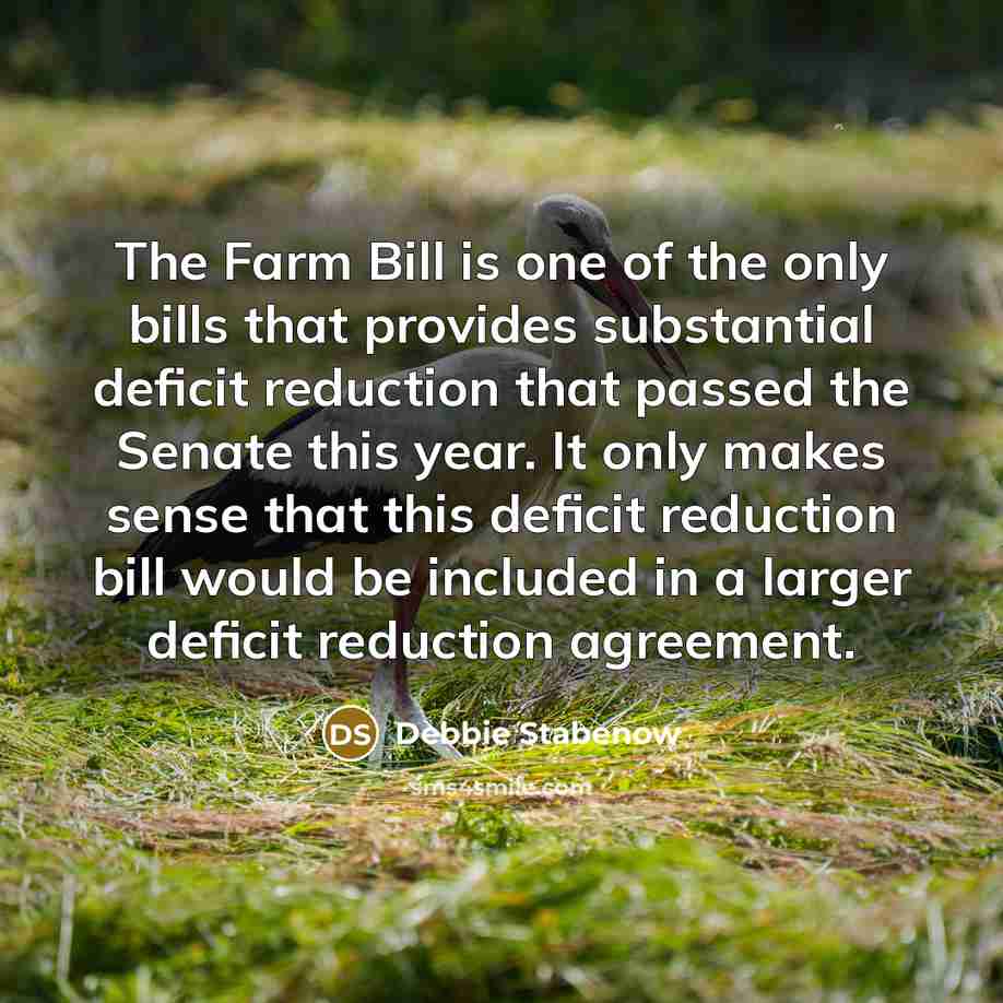 “The Farm Bill is one of the only bills that…” quote by Debbie Stabenow