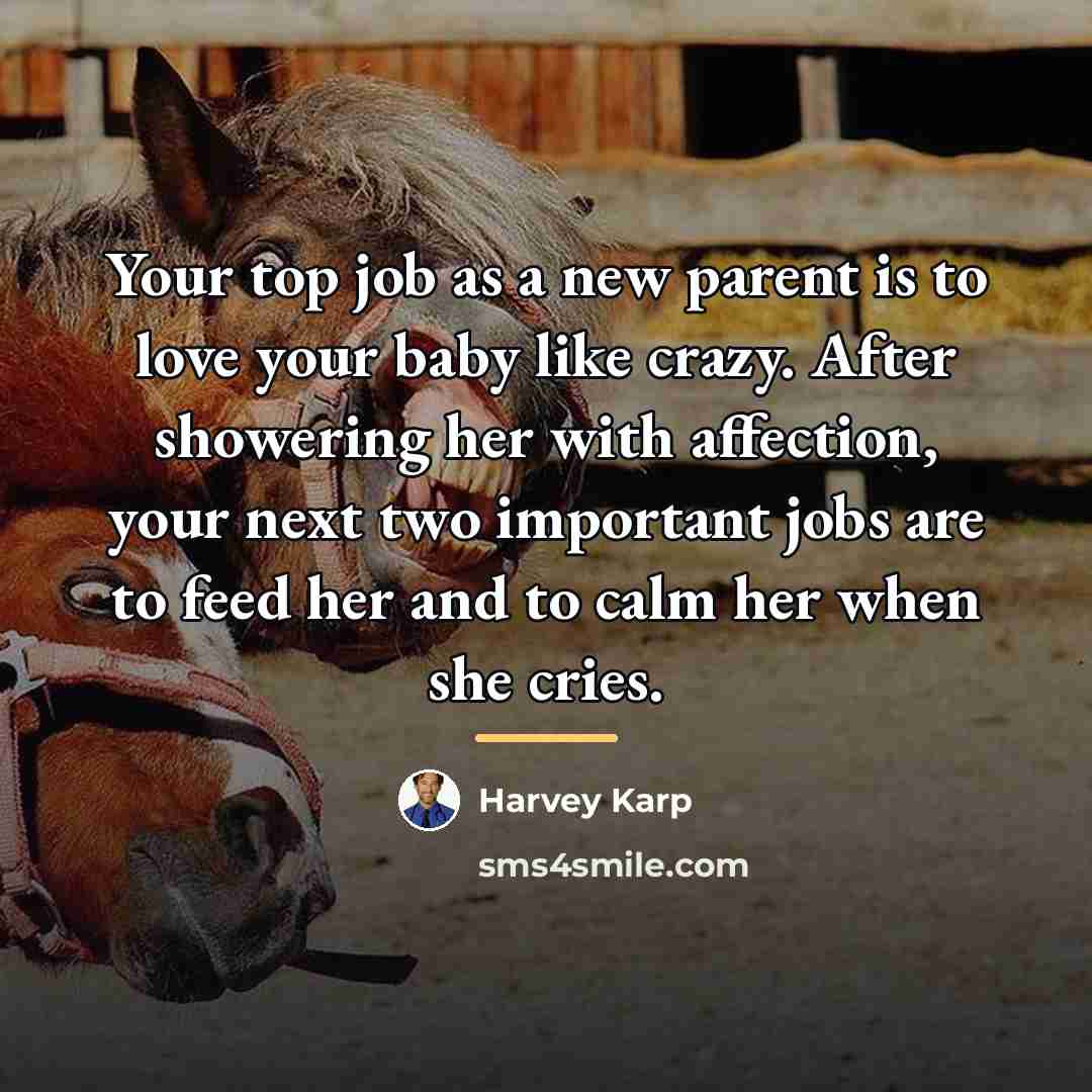 “Your top job as a new parent is to love…” quote by Harvey Karp