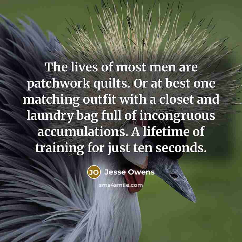 “The lives of most men are patchwork quilts. Or at…” quote by Jesse Owens