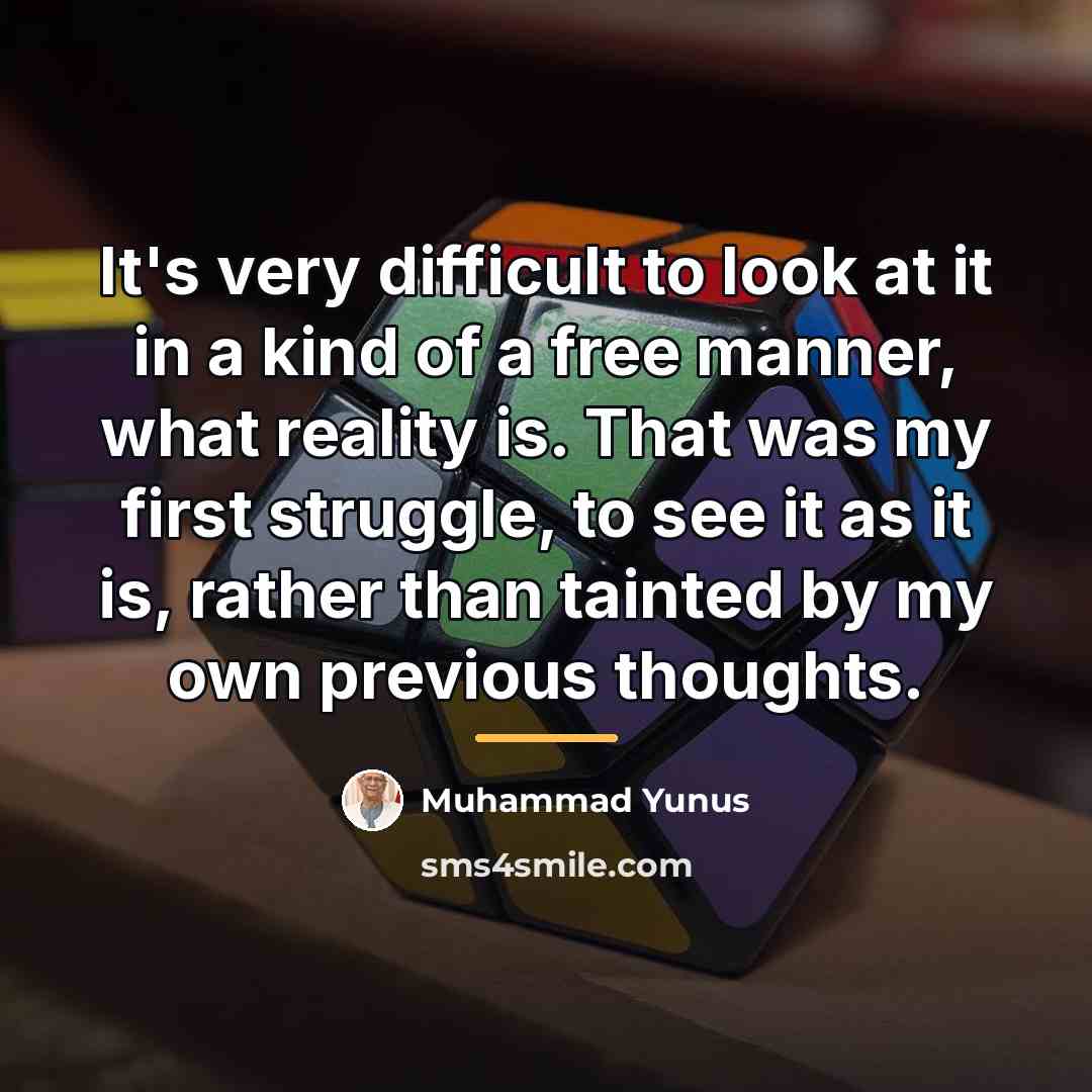 “It's very difficult to look at it in a kind…” quote by Muhammad Yunus
