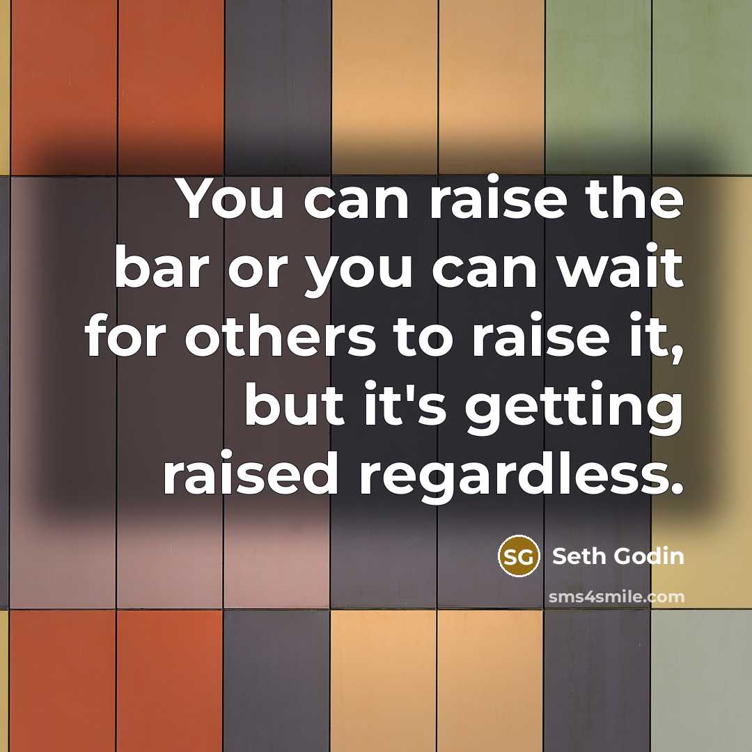 “You can raise the bar or you can wait for…” quote by Seth Godin