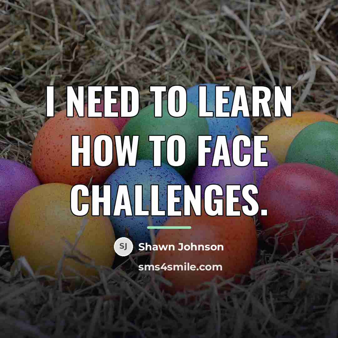 “I need to learn how to face challenges.…” quote by Shawn Johnson