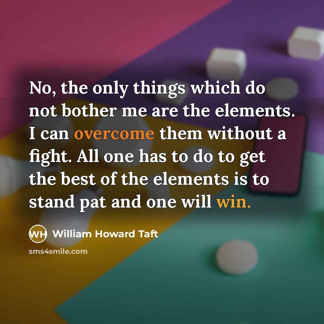 “No, the only things which do not bother me are…” quote by William Howard Taft