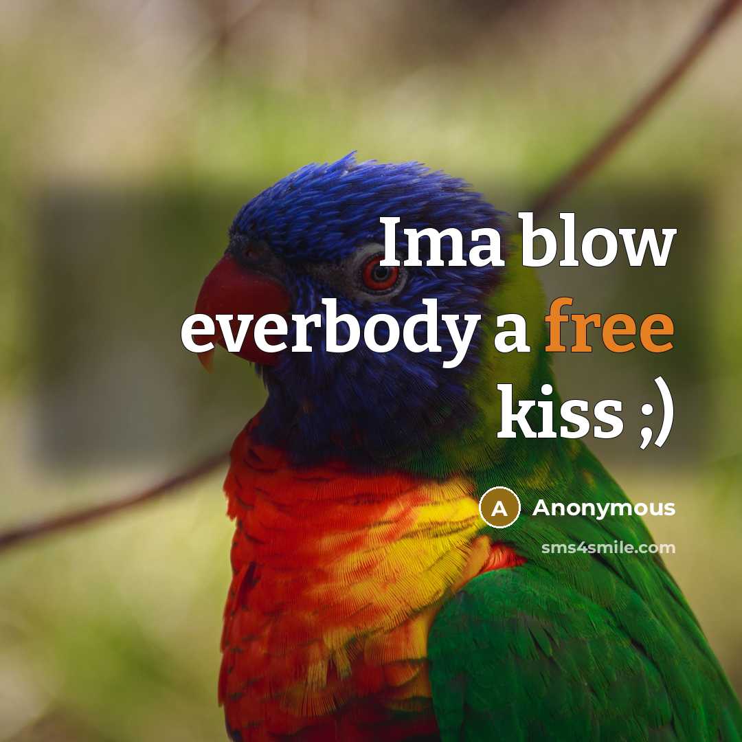 “Ima blow everbody a free kiss ;)…” quote by Anonymous