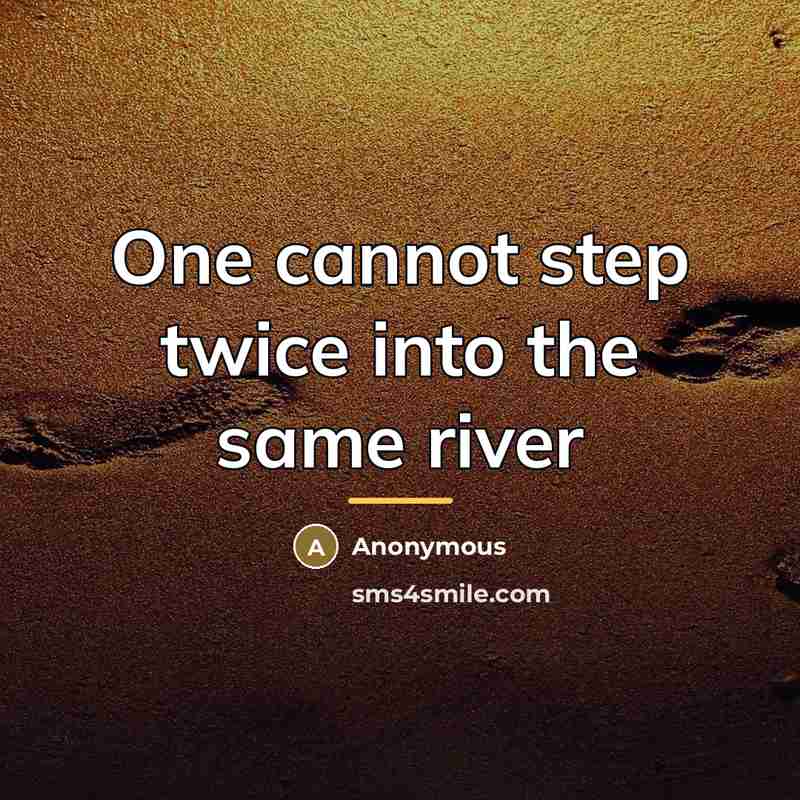 “One cannot step twice into the same river…” quote by Anonymous