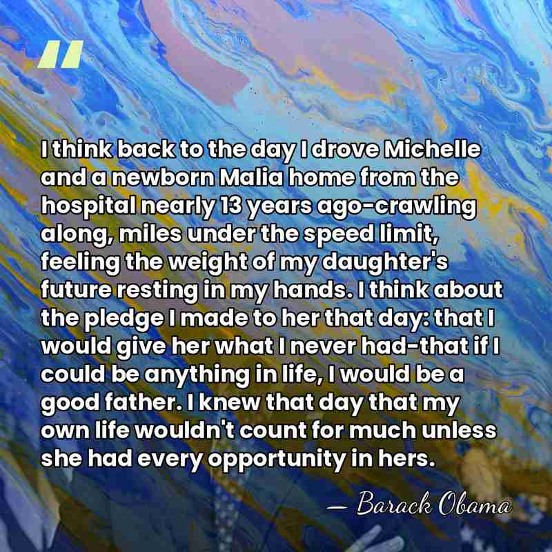 I think back to the day I drove Michelle and a newborn&hellip; - Barack Obama