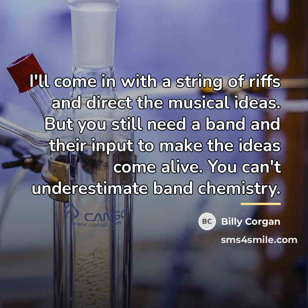 “I'll come in with a string of riffs and direct…” quote by Billy Corgan
