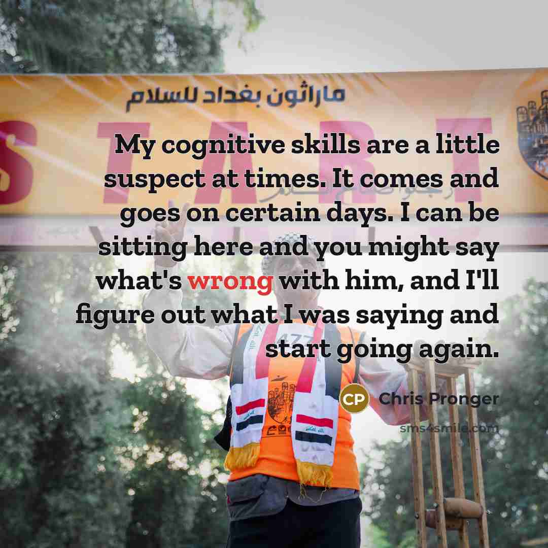“My cognitive skills are a little suspect at times. It…” quote by Chris Pronger