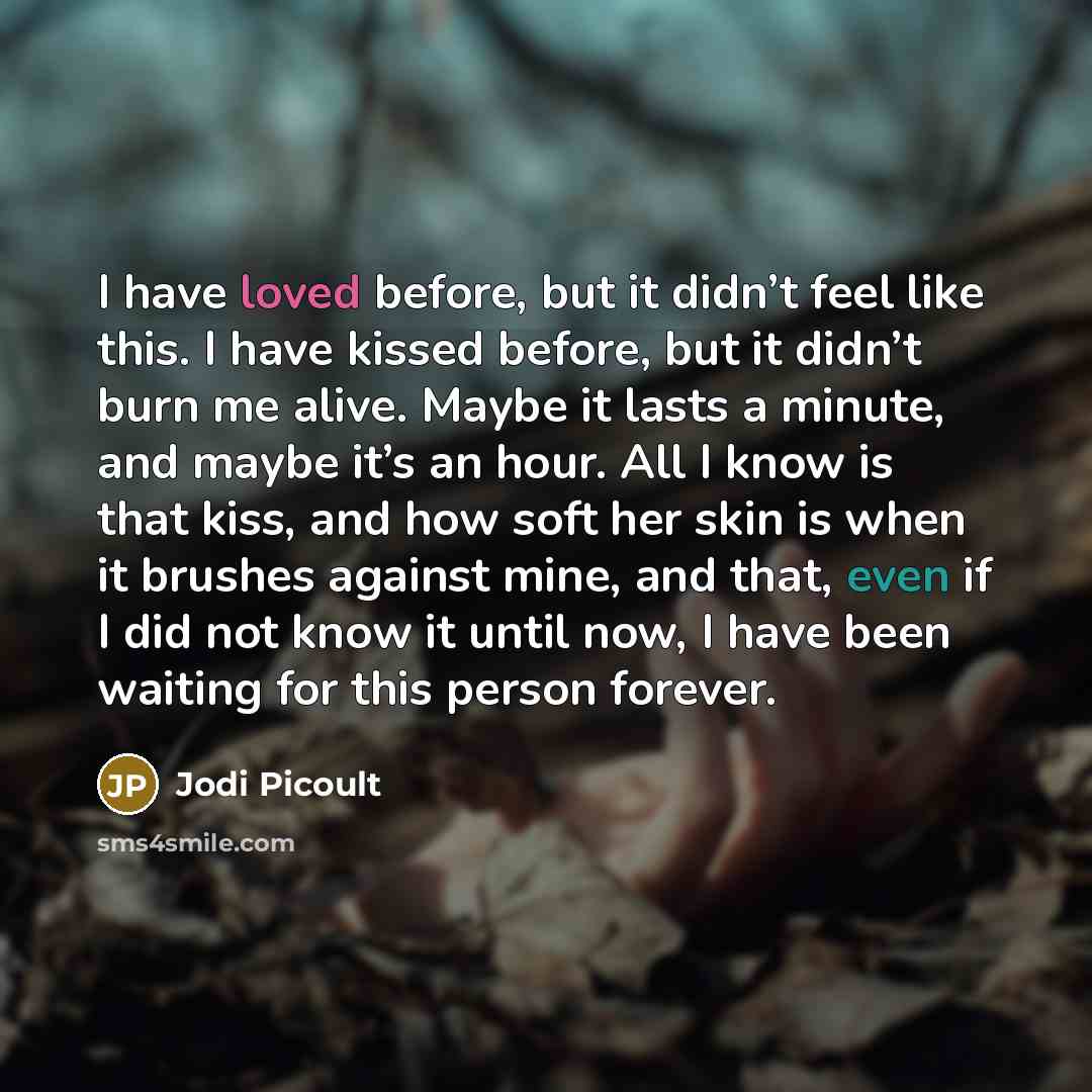 “I have loved before, but it didn’t feel like this.…” quote by Jodi Picoult