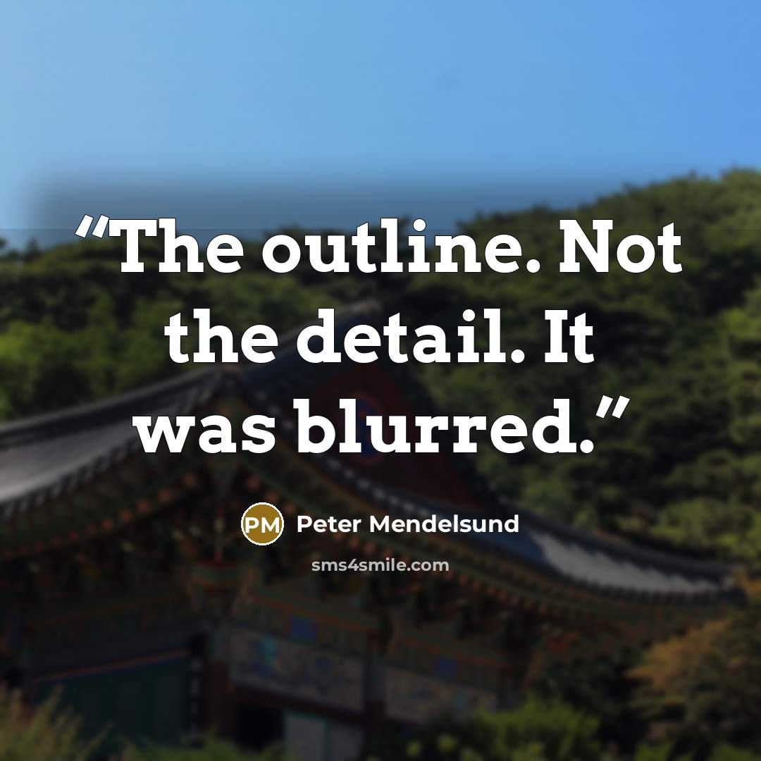 “The outline. Not the detail. It was blurred.” quote by Peter Mendelsund