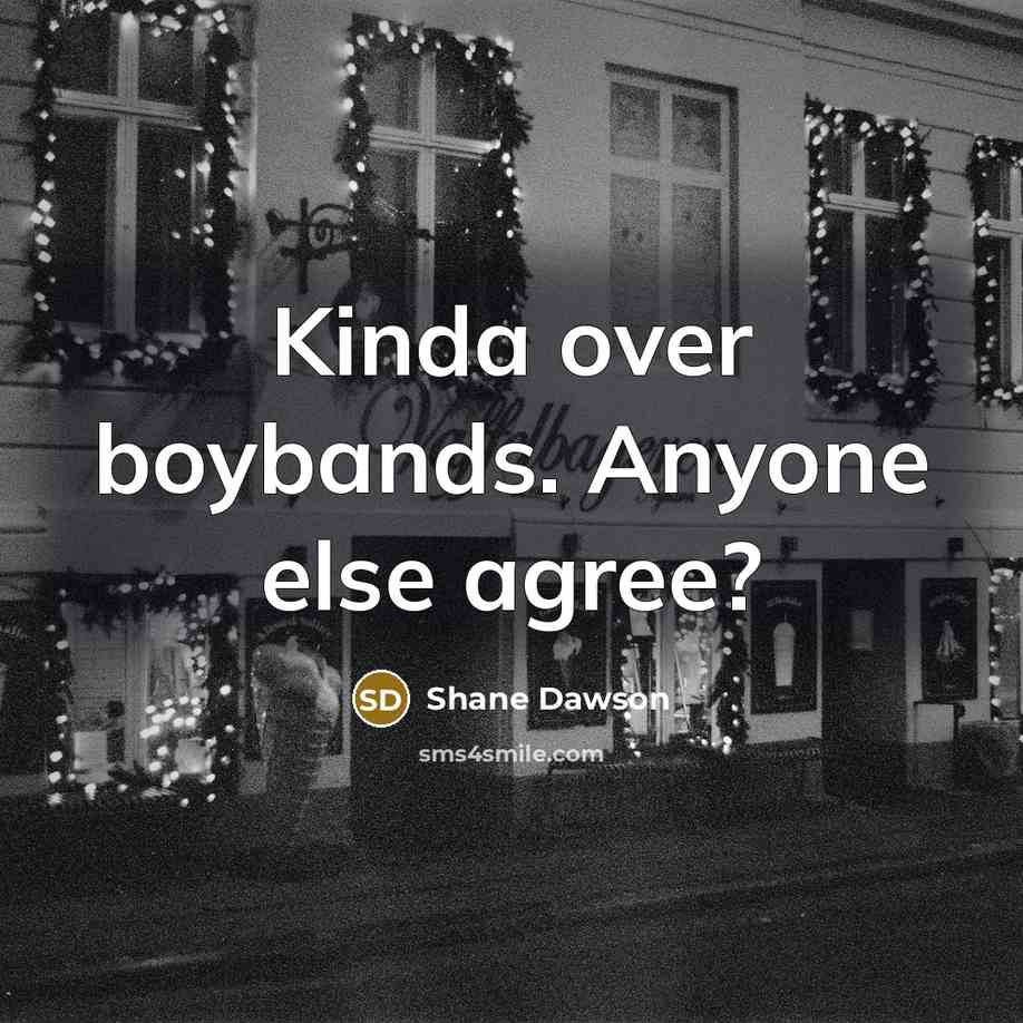 “Kinda over boybands. Anyone else agree?” quote by Shane Dawson