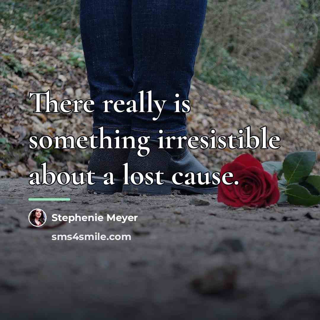 “There really is something irresistible about a lost cause.…” quote by Stephenie Meyer