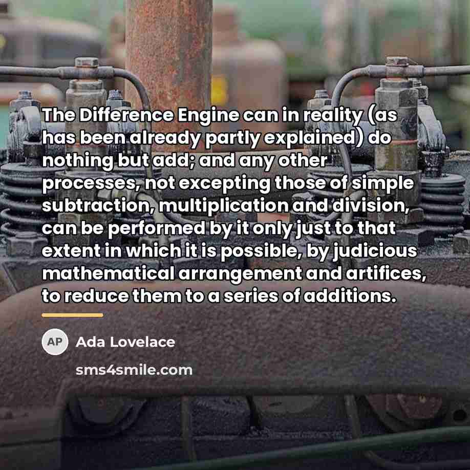“The Difference Engine can in reality (as has been already…” quote by Ada Lovelace