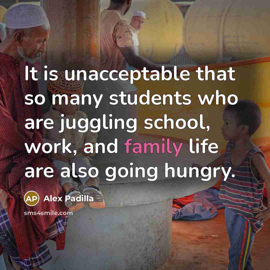 “It is unacceptable that so many students who are juggling…” quote by Alex Padilla