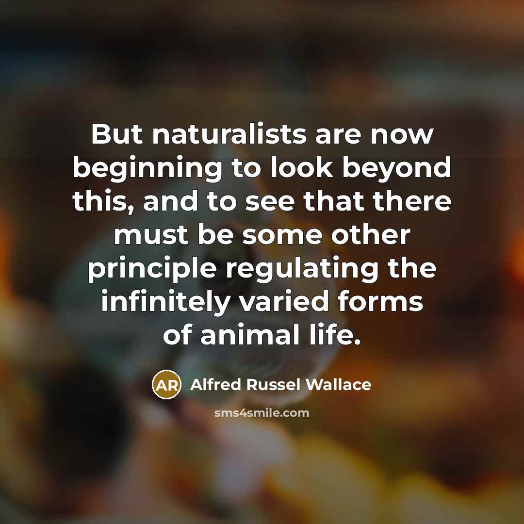 “But naturalists are now beginning to look beyond this, and…” quote by Alfred Russel Wallace