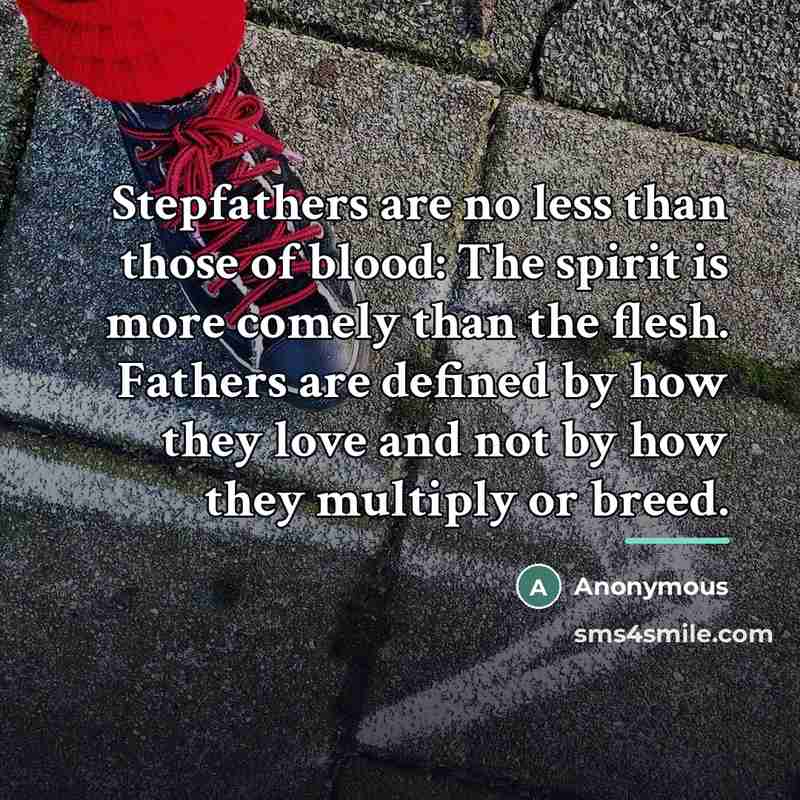 “Stepfathers are no less than those of blood: The spirit…” quote by Anonymous