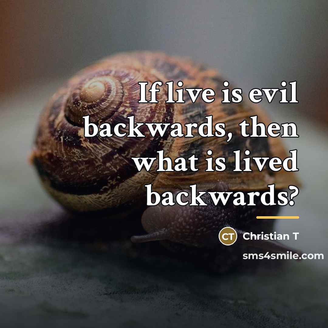 “If live is evil backwards, then what is lived backwards?…” quote by Anonymous