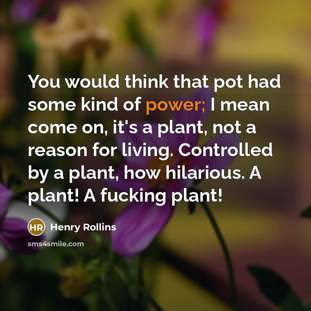 “You would think that pot had some kind of power;…” quote by Henry Rollins