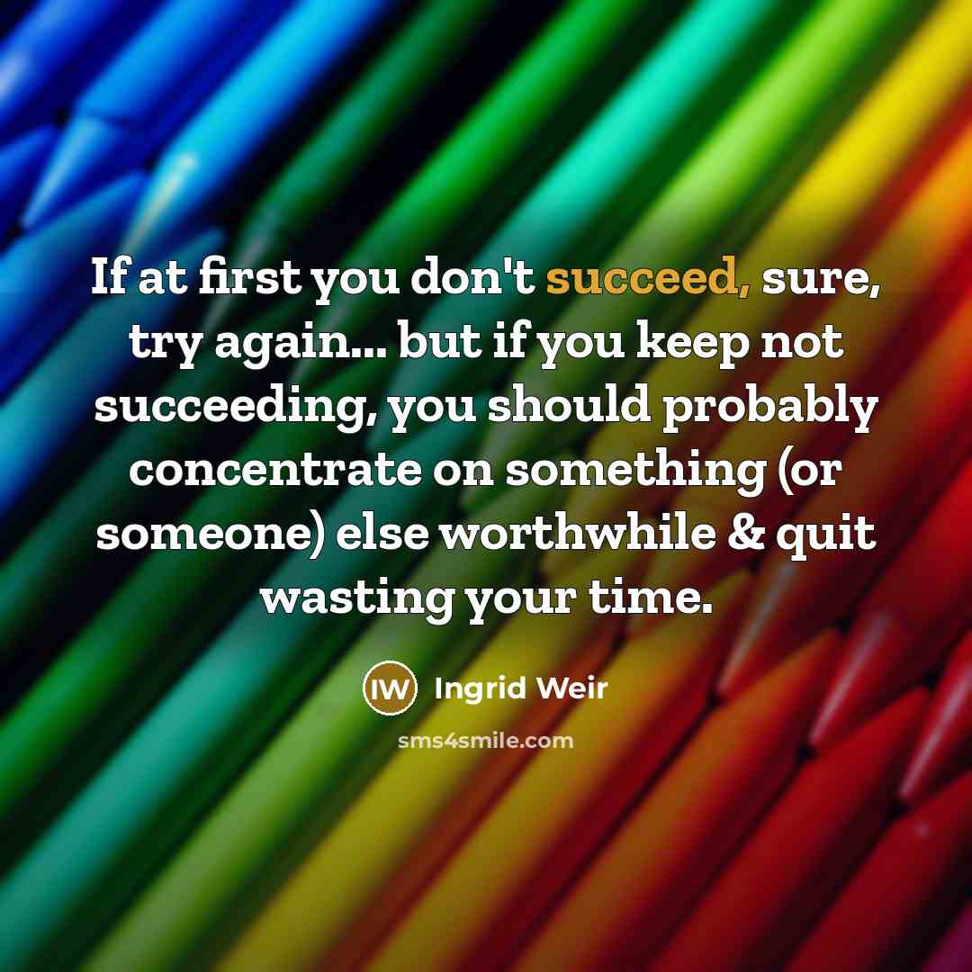 “If at first you don't succeed, sure, try again... but…” quote by Ingrid Weir