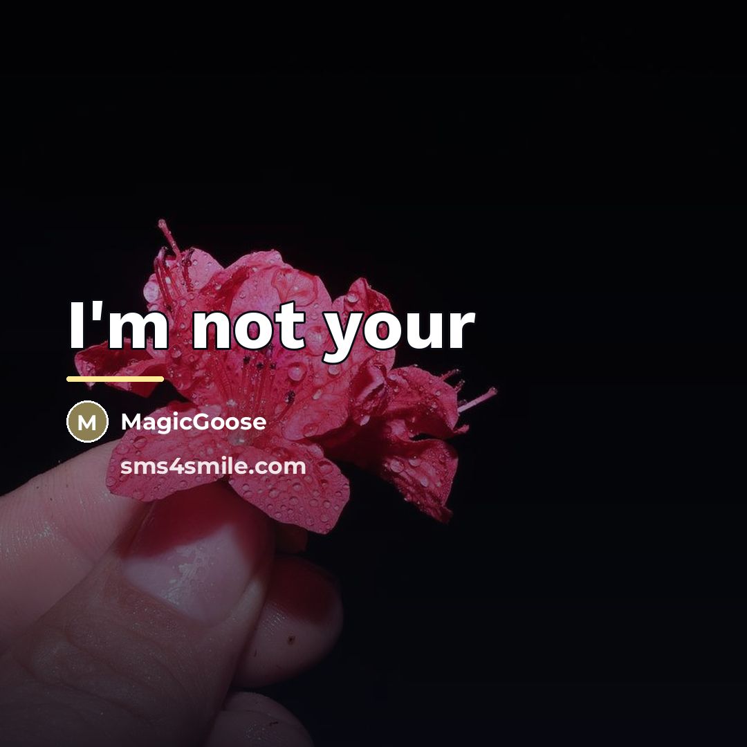 “I'm not your…” quote by MagicGoose